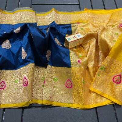 Pure Kaan Silk With Meenakari Weaving Sarees (6)