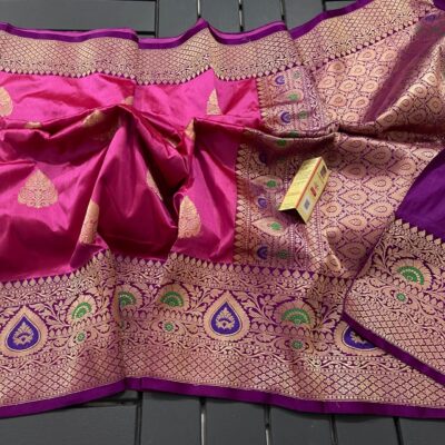 Pure Kaan Silk With Meenakari Weaving Sarees (7)