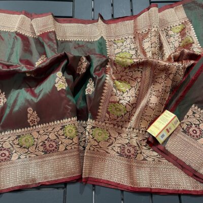 Pure Kaan Silk With Meenakari Weaving Sarees (8)