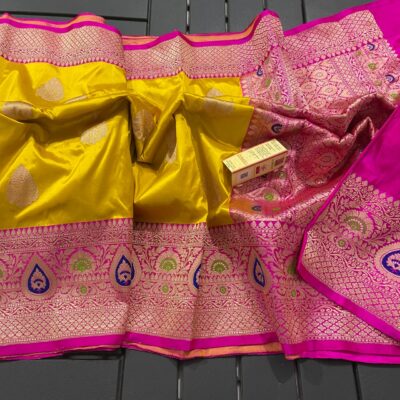 Pure Kaan Silk With Meenakari Weaving Sarees (9)