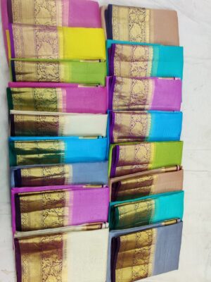 Pure Kora Contrast Dye Banaras Sarees (8)