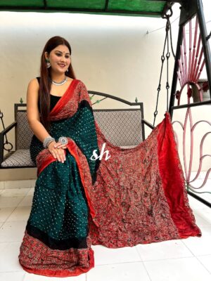 Pure Modal Silk Ajrakh Bandini Sarees (10)