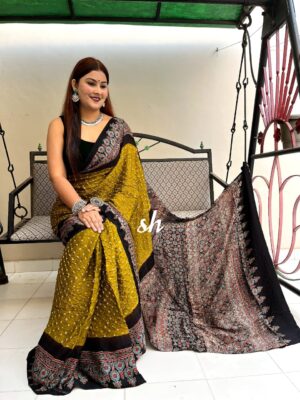 Pure Modal Silk Ajrakh Bandini Sarees (19)