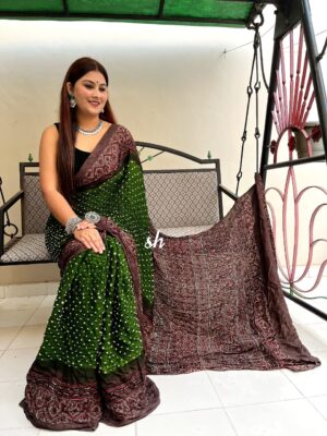 Pure Modal Silk Ajrakh Bandini Sarees (2)