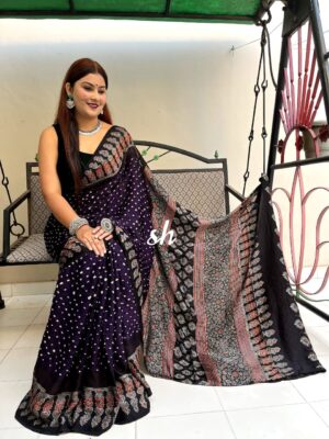 Pure Modal Silk Ajrakh Bandini Sarees (21)