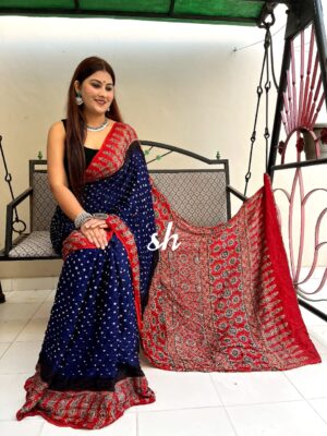 Pure Modal Silk Ajrakh Bandini Sarees (25)