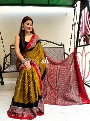 Pure Modal Silk Ajrakh Bandini Sarees (27)
