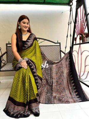 Pure Modal Silk Ajrakh Bandini Sarees (29)