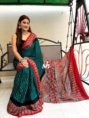 Pure Modal Silk Ajrakh Bandini Sarees (7)
