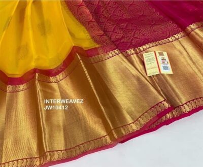 Pure Organza Sarees With Kanchi Border With Blouse (18)