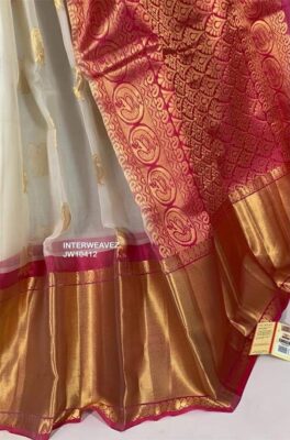 Pure Organza Sarees With Kanchi Border With Blouse (22)