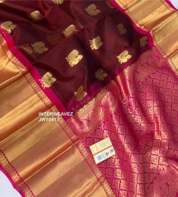 Pure Organza Sarees With Kanchi Border With Blouse (4)