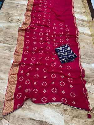 Latest Georgettedye Sarees With Blouse (8)