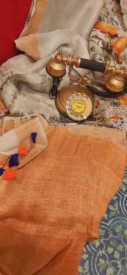 Exclusive Linen Silk Sarees With Floral Prints (11)