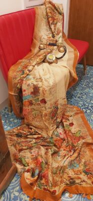 Exclusive Linen Silk Sarees With Floral Prints (12)