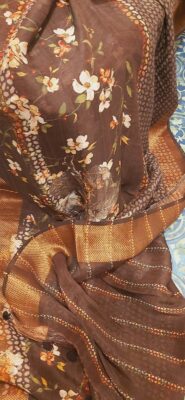 Exclusive Linen Silk Sarees With Floral Prints (6)