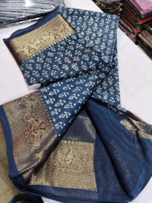 Maheshwari Silk On Ajrakh Printed Sarees (17)