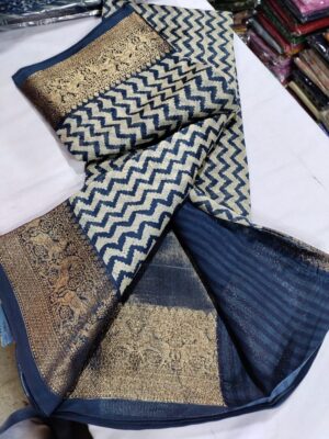 Maheshwari Silk On Ajrakh Printed Sarees (21)