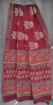 Pure Chanderi Silk Printed Sarees (50)