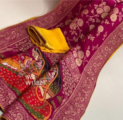 Pure Khaddi Georgette Sarees With Blouse (11)