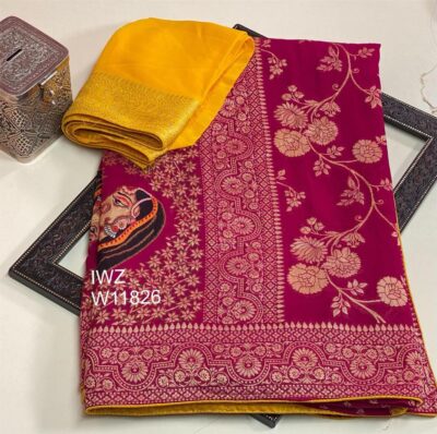 Pure Khaddi Georgette Sarees With Blouse (13)