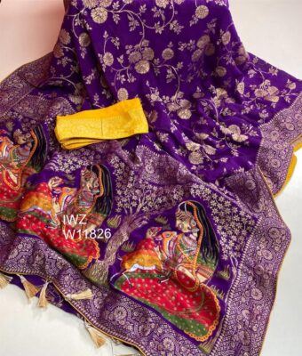Pure Khaddi Georgette Sarees With Blouse (19)