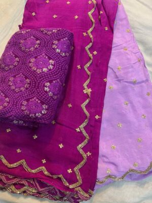 Pure Chinnon Sarees With Handwork With Blouse (10)