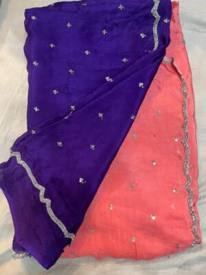 Pure Chinnon Sarees With Handwork With Blouse (9)