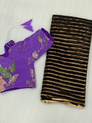 Semi Georgette Sarees With Blouse (2)