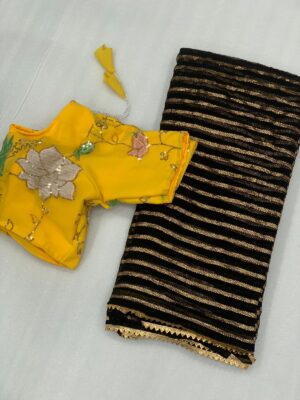Semi Georgette Sarees With Blouse (4)