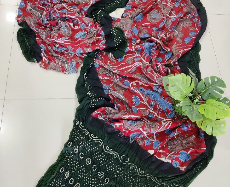 Exclusive Modal Silk Sarees In Kalamkari Pattern (3)