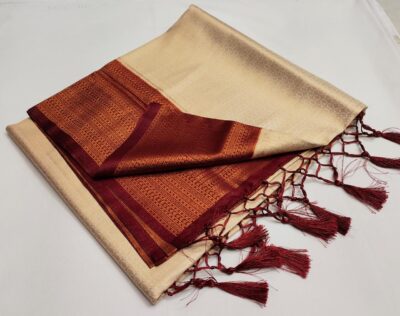 Soft Silk Copper Zari Sarees (3)