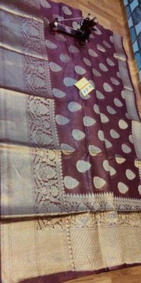 Beautiful Colors In Banras Linen Sarees (12)