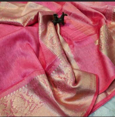 Beautiful Colors In Banras Linen Sarees (8)
