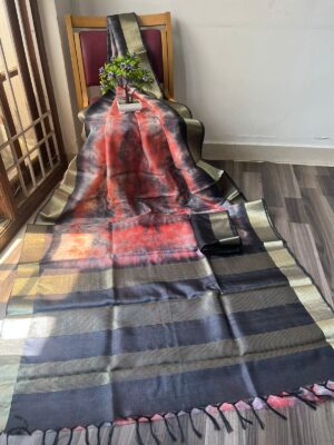 Beautiful Printed Tussar Silk Sarees (5)