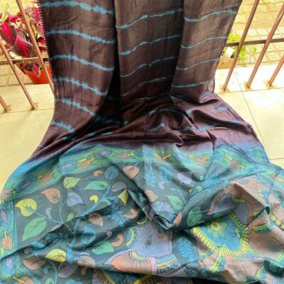 Pure Desi Tussar Silk Shibori Dyeing Sarees (11)