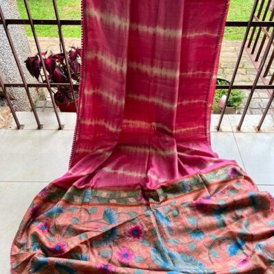 Pure Desi Tussar Silk Shibori Dyeing Sarees (12)