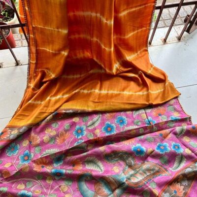 Pure Desi Tussar Silk Shibori Dyeing Sarees (16)