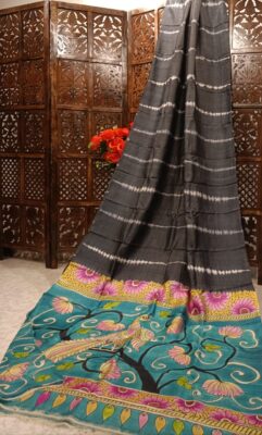 Pure Desi Tussar Silk Shibori Dyeing Sarees (26)