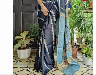Pure Desi Tussar Silk Shibori Dyeing Sarees (3)