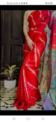 Pure Desi Tussar Silk Shibori Dyeing Sarees (7)