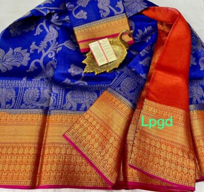 Pure Dupion Silk Sarees With Blouse (1)