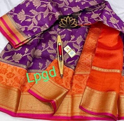 Pure Dupion Silk Sarees With Blouse (12)
