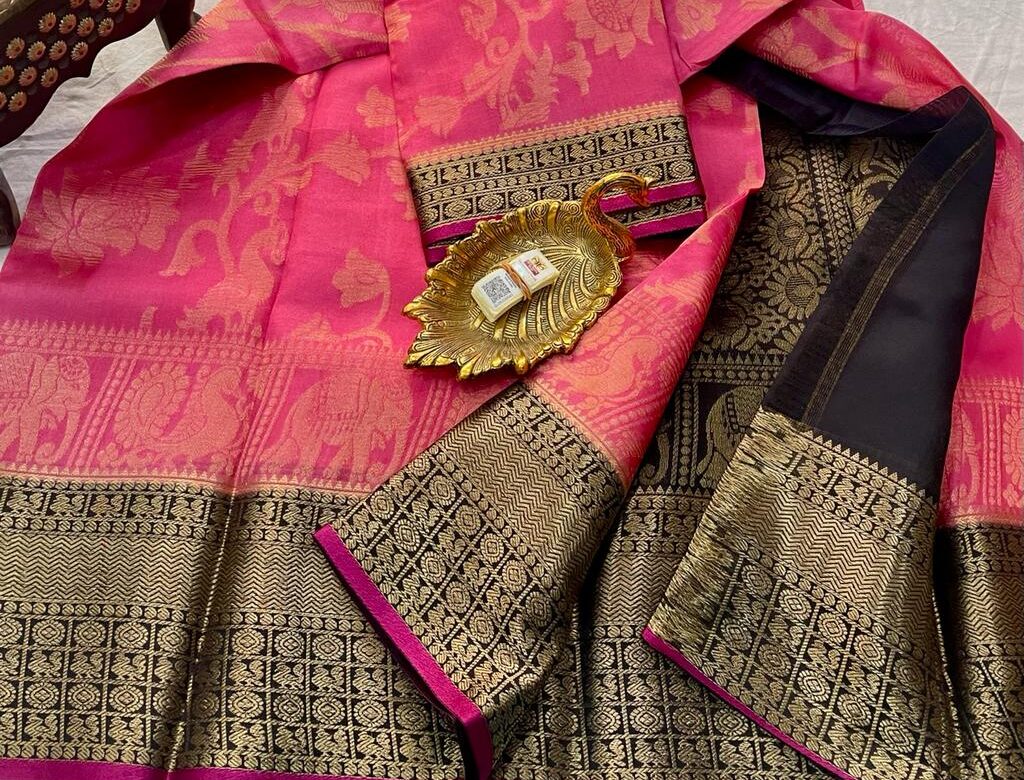 Pure Dupion Silk Sarees With Blouse (2)
