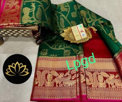 Pure Dupion Silk Sarees With Blouse (5)