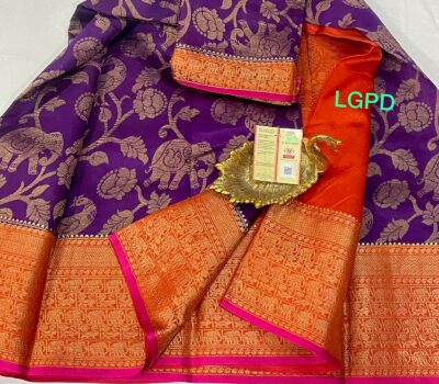 Pure Dupion Silk Sarees With Blouse (6)