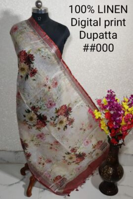 Pure Linen By Linen Dupatta Floral (25)