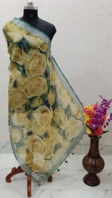 Pure Linen By Linen Dupatta Floral (35)