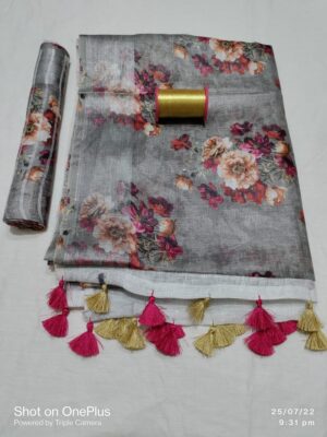 Purelinen Floral Printed Sarees (12)