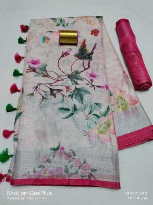 Purelinen Floral Printed Sarees (47)